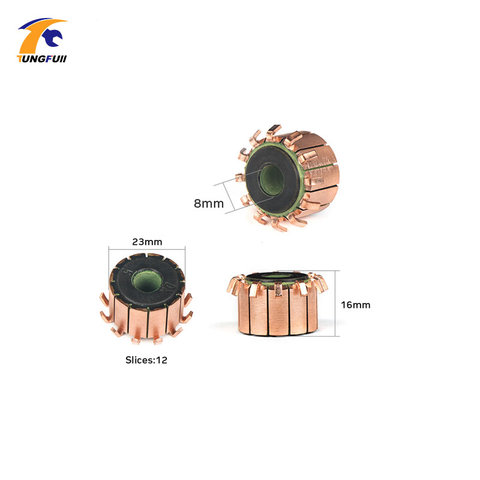 TUNGFULL 8x23x16mm 2Pcs Copper Rod Alternator Motor Collector Copper Tones Brass Engine Collector Micro-Drilled Armature Tool ► Photo 1/6
