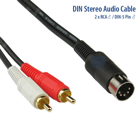Gusou 5P DIN to 2 RCA Male Adapter Cable Audio Video AV Cables Length 0.9m M/M 5 Pin ► Photo 1/3