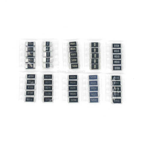 50PCS Alloy resistance 2512 SMD Resistor Samples kit ,10 kindsX5pcs=50pcs R001 R002 R005 R008 R010 R015 R020 R025 R050 R100 ► Photo 1/3