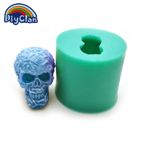 DIY Skull Candle Silicone Mold For Cake Pudding Jelly Dessert Chocolate Molds 3D Halloween Handmade Soap Mould S0032KL ► Photo 1/5