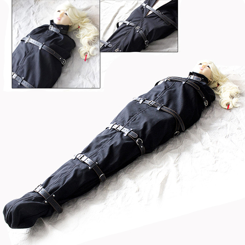 camaTech PU Leather Full Body Bondage Bag BDSM Binder Straitjacket Sleeping Sack Fetish Slave Restraints Body Harness Adult Game ► Photo 1/6