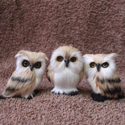 Mini Simulation Owl Plush Animal Home Decoration Simulation Artificial Owl Photograph Props Children Toy ► Photo 1/6