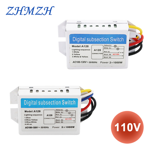 110V 2 Ways 3 Ways Digital Subsection Switch for Ceiling Light 2/3 Road Independence Control Section Switch Piecewise Switch ► Photo 1/5