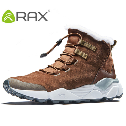 2022 RAX Outdoor Hiking Boots For Men Breathable Snow boots Man Leather Walking Shoes Hiking Shoes Fleece Winter Boots ► Photo 1/6