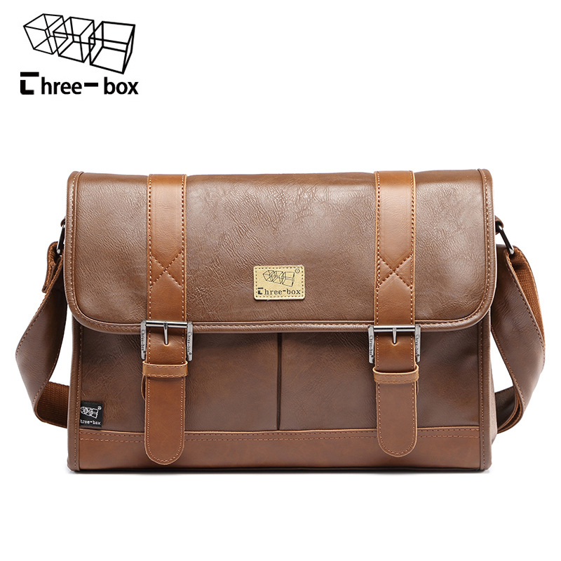 Vintage Mens Leather Crossbody Messenger Shoulder Bag Business Briefcase Handbag