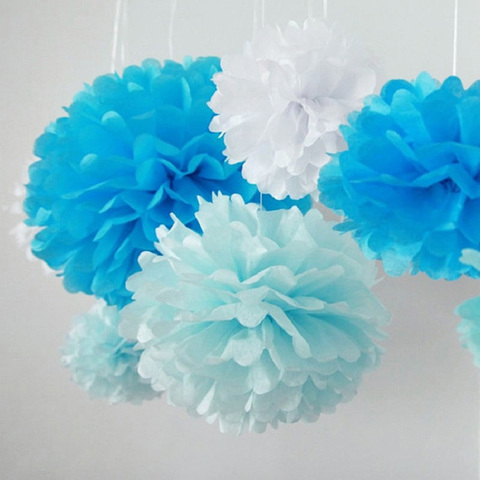 6" 8" 10" 12" 15" pompoms paper ball fabric flowers decoration weddings party