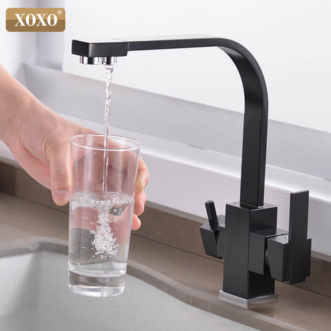 XOXO Filter Kitchen Faucet Drinking Water Single Hole Black Hot and cold Pure Water Sinks Deck Mounted  Mixer Tap 81058 ► Photo 1/6