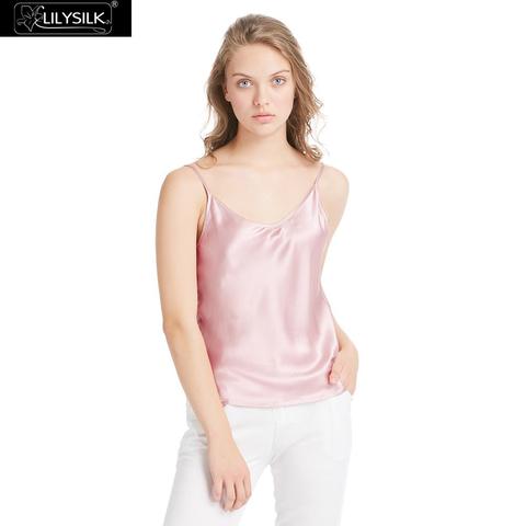 LilySilk Pure Silk Camisole Women Top 100 Real Mulberry Charmeuse 19MM Natural V Neck Basics Tops Ladies Lingerie Vest Chinese ► Photo 1/6