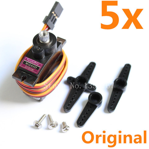 5Pcs/lot Original Tower Pro MG90D Digital Micro Servo Motor 2.5kg Torque 0.13Sec Metal Gear For RC Helicopter RC Airplane JR ► Photo 1/6