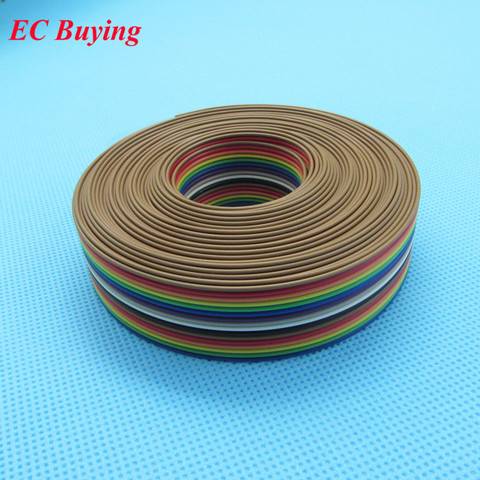 10meters/lot ribbon cable 16 WAY Flat Color Rainbow Ribbon Cable wire Rainbow Cable 16P ribbon cable 1.27MM pitch ► Photo 1/2