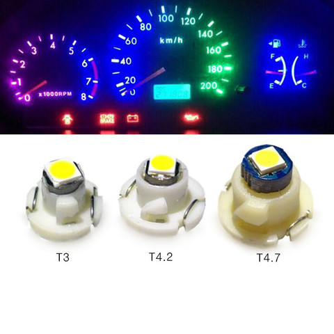 10x T3 T4.2  LED 3030 SMD Car Cluster Gauges Dashboard White Ice Blue Red Pink Green Red Instruments Panel Light Neo Wedge Bulbs ► Photo 1/1