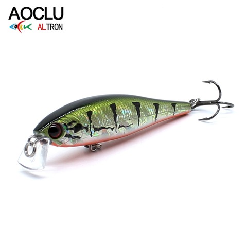 AOCLU wobbler Jerkbait 6 Colors 6.5cm 5.5g Hard Bait Minnow Crank Fishing lures Bass Suspending 10# VMC hooks Free Shipping ► Photo 1/6
