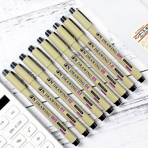 1pcs Pigment Liner Pigma Micron Ink Marker Pen 0.05 0.1 0.2 0.3 0.4 0.5 0.6 0.8 Different Tip Black Fineliner Sketching Pens ► Photo 1/6