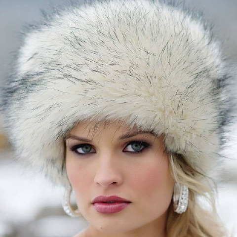 Fashion Women Lady Faux Fox Fur Cossack Style Russian Winter Hats Warm Cap ► Photo 1/6