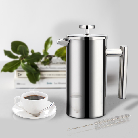 Coffee Maker French Press Stainless Steel Espresso Coffee Machine High Quality Double-Wall Insulated Coffee Tea Maker Pot 1000ml ► Photo 1/6