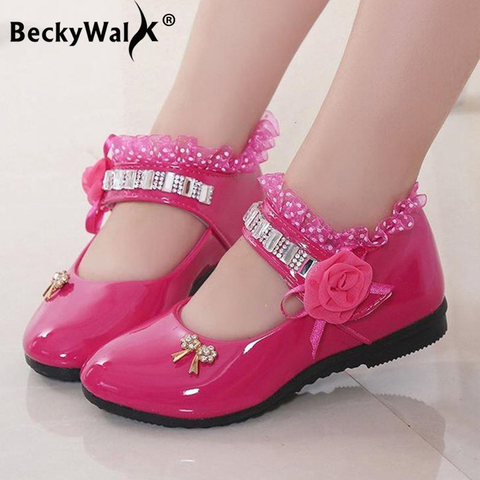New Spring Girls Shoes Princess Ballet Flats Dance Party Wedding Shoes Rhinestone Children Shoes for 3-12 Years Old Kids CSH139 ► Photo 1/6