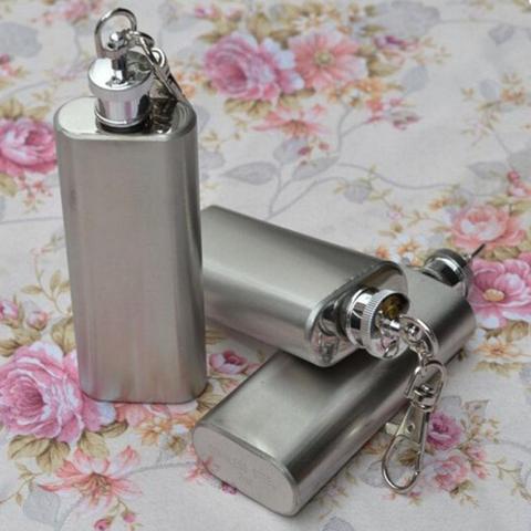 1 PC Hip Flask  2oz Mini Stainless Steel Hip Flask Alcohol Flagon with Keychain Drop Shipping 2022f12 ► Photo 1/4