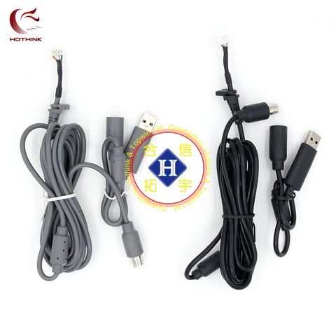 HOTHINK Black / Grey 1.8M USB Play Cable For XBOX 360 / XBOX 360 Slim wired controller repair part ► Photo 1/1