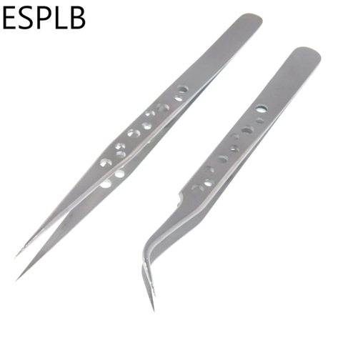 Matte Anti-static Curved Straight Tip Precision Tweezers Stainless Electronics Industrial Tweezers for Phone Repair Hand Tools ► Photo 1/6