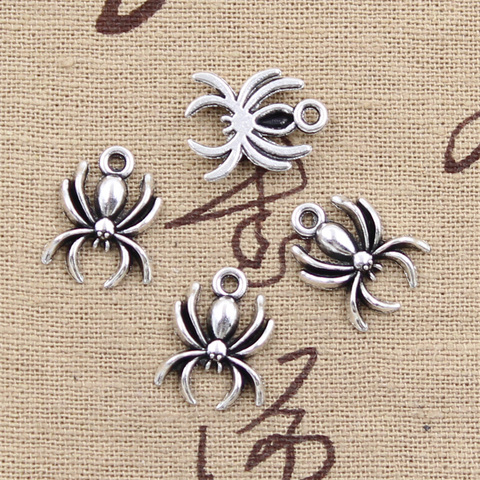 30pcs Charms Spider Halloween 17x14mm Antique Bronze Silver Color Pendants Making DIY Handmade Tibetan Bronze Jewelry ► Photo 1/1