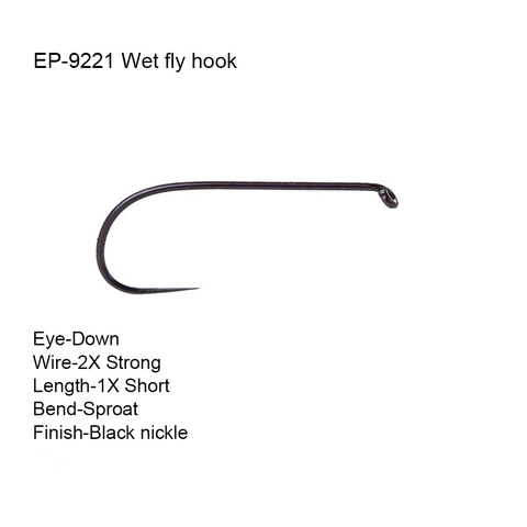 Eupheng Plus 25pcs 50pcs EP-9221 Competition Barbless Wet Fly Hooks No Barb Black Nickle Fly Fishing Hooks For Dry Flies New ► Photo 1/6