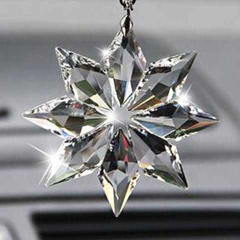 80mm Crystal Snowflake prism Pendant For chandelier part FengShui Hanging Crystal Crafts Gifts,Car & Home decoration ► Photo 1/3
