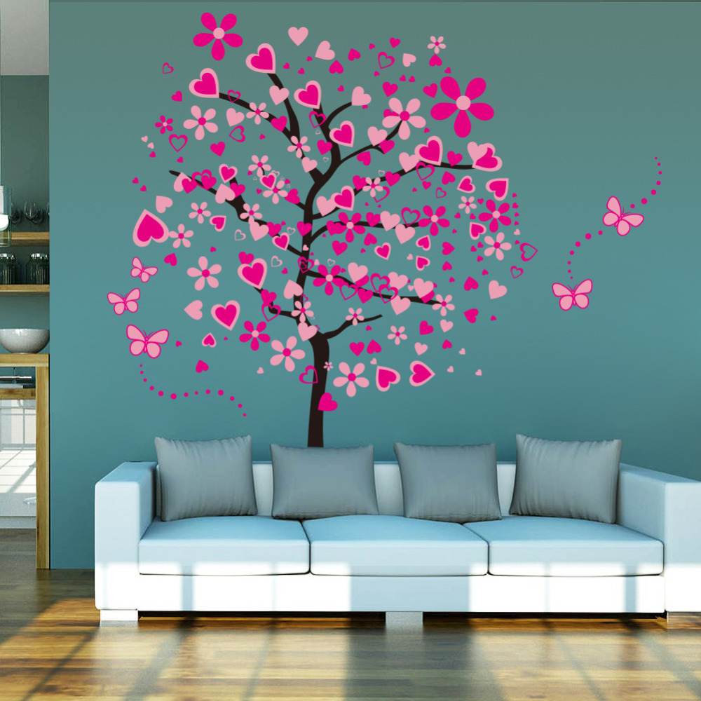 New Arrival Diy Large Wallpaper For Pink Erfly Flower Tree Living Room Bedroom Backdrop Home Decor Wall Stickers 60 90cm 2 History Review Aliexpress Er Zooyoo On Official Alitools Io