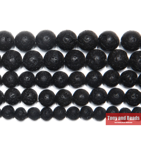 Free Shipping Natural Stone AA Quality Volcano Lava Round Loose Beads 15