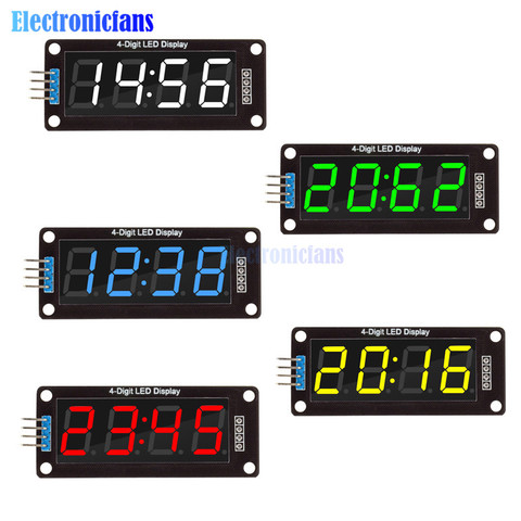 0.56 inch 4-Digit 7 Segments Digital Tube Clock Module Double Dots Blue Yellow White Green Red LED Display TM1637 For Arduino ► Photo 1/6