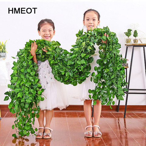 200cm Artificial plants Creeper green leaf Ivy vine For Home Wedding Decora wholesale diy Hanging Garland Artificial Flowers ► Photo 1/6