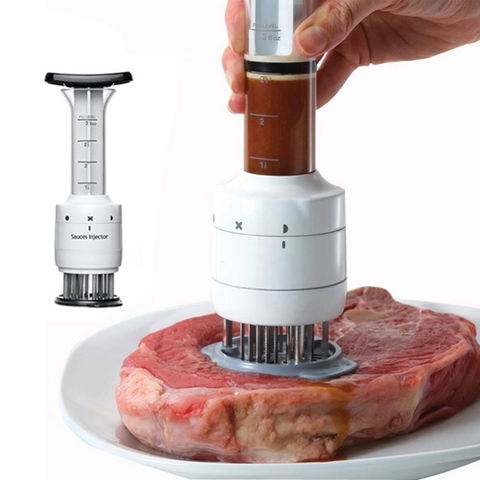 2022 Stainless Steel Meat Marinade Injector Barbecue Seasoning Injectors Meat Tenderizer Kitchen Gadgets BBQ Cooking Tools ► Photo 1/6