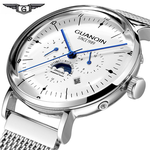 2022 GUANQIN Tourbillon Automatic waterproof Watch Men Skeleton Wristwatch Relogio Masculino Mechanical 3D Curver Clock Men ► Photo 1/1