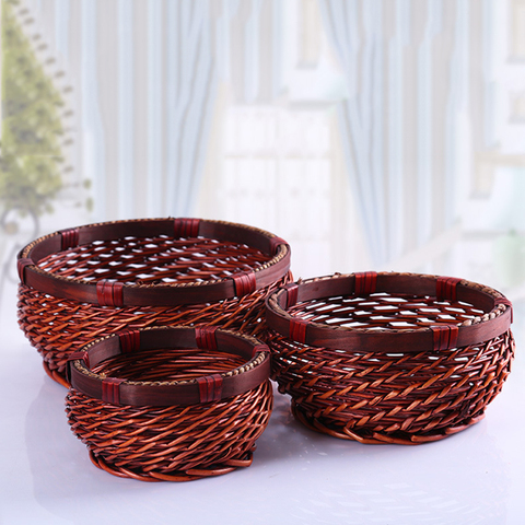 2022 New Creative Storage Basket Waterproof Wicker Hand-woven Fruit And Vegetable Flower Organizer Desktop Storage Basket-66926 ► Photo 1/6