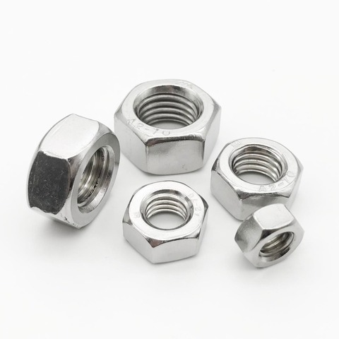1/50/100pcs A2 304 Stainless Steel Hex Hexagon Nut for M1 M1.2 M1.4 M1.6 M2 M2.5 M3 M4 M5 M6 M8 M10 M12 M16 M20 M24 Screw Bolt ► Photo 1/3