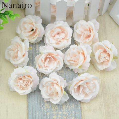 10pcs/lot Mini Artificial Flowers Silk Roses Heads For Wedding Decoration Party Fake Scrapbooking Floral Wreath Home Accessories ► Photo 1/6