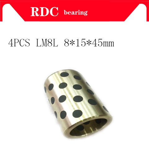 4PCS 8x15x45 mm linear graphite copper set bearing copper bushing oil self-lubricating bearing JDB for shaft 8mm LM8LUU LM8L ► Photo 1/1