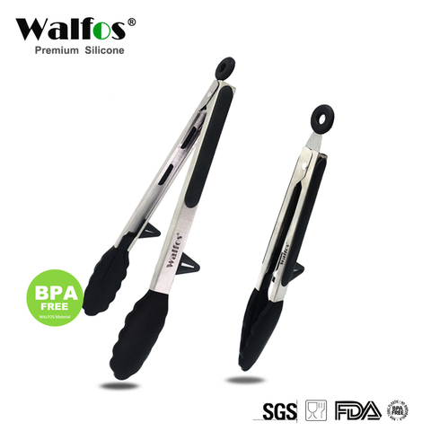 WALFOS  22 cm and 30cm Food Grade 100% Silicone food tong Kitchen Tongs utensil Cooking Tong clip Clamp Salad Serving BBQ tools ► Photo 1/6