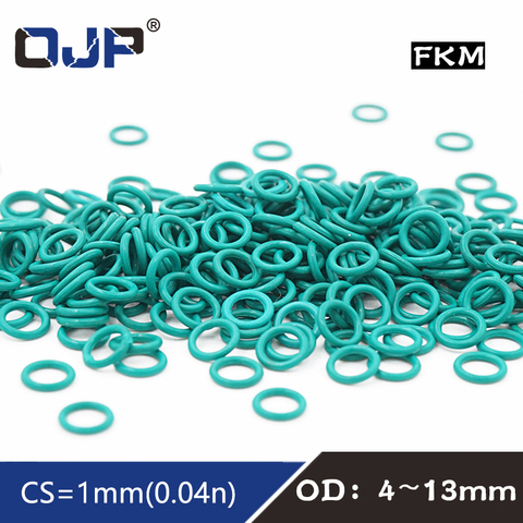 10PC/lot Rubber Ring Green FKM O ring Seal CS1mm Thickness OD3/4/5/6/7/7.5/8/9/10/11/12/13mm Rubber O-Rings Gasket Rings Washer ► Photo 1/6