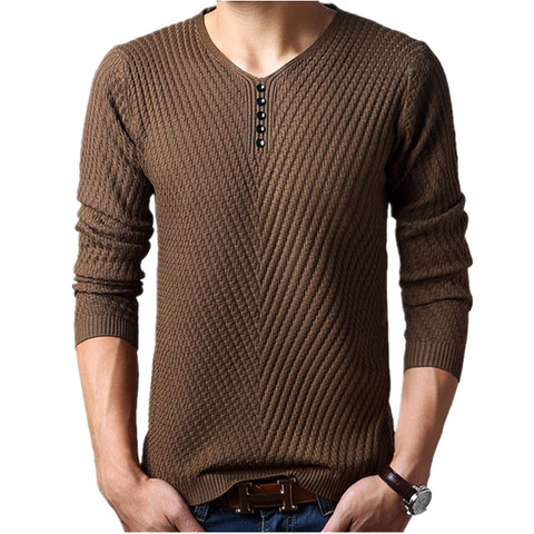 M-4XL Winter Henley Neck Sweater Men Cashmere Pullover Christmas Sweater Mens Knitted Sweaters Pull Homme Jersey Hombre 2022 ► Photo 1/6