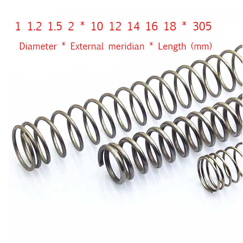 10pcs 1.0*14*10-50mm Spring steel Compression Spring Pressure Small Springs 