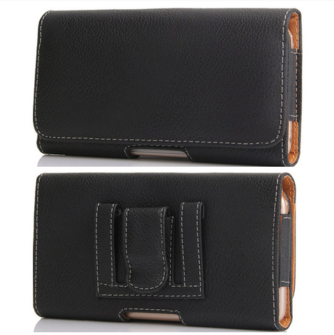 Universal Smartphone Case Slim Card Belt Clip Mobile Phone Bag Holster Black Scrub Leather Case For iphone/Samsung/Huawei Cover ► Photo 1/6