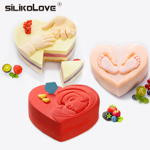 SILIKOLOVE Rose Heart Cake Mold 3D Silicone Molds for DIY Baking Dessert Mousse