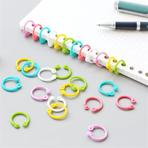 1 box 30 pcs Creative Plastic Multi-Function Circle Ring Office Binding Supplies Albums Loose-Leaf Colorful Book Binder Hoops ► Photo 1/6