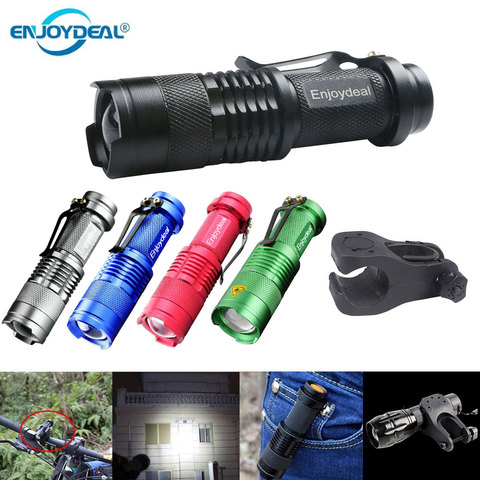 Mini LED Flashlight 2000LM Q5 LED Flashlight Torch AA Adjustable Zoom Focus Torch Lamp linterna Waterproof For Outdoor 1/3 modes ► Photo 1/6
