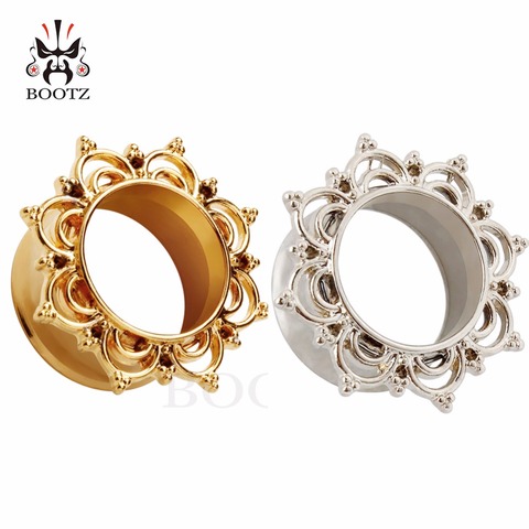 KUBOOZ 2PCS Ear Stretcher Piercing Tunnel Plugs Stainless Steel Fashion Body Jewelry Gagues Expander Earrings For Women Men ► Photo 1/6