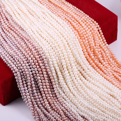 Natural Freshwater Pearl Beads High Quality Nearly Round 36cm Punch Loose Beads for DIY Women Necklace Bracelet Jewelry Making ► Photo 1/5