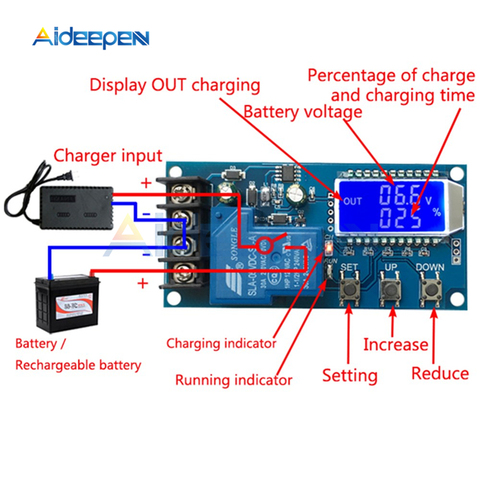 10A 30A 6-60V Lead-acid Solar Storage Battery Charger Control Module Digital Overcharge Protection Control Switch LED Indicator ► Photo 1/6
