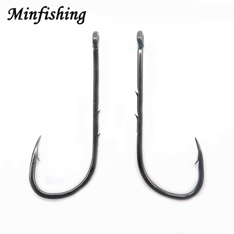 Minfishing 100Pcs/Lot Fishing Hook Black Nickel baithhold Fishing Hooks high Carbon Steel sea hook ► Photo 1/3