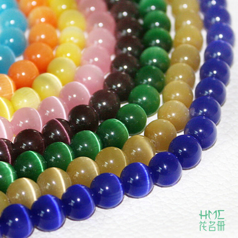 4/6/8/10/12mm 32-98pcs Glass Beads Cat Eye Beads Round Spacer Beads For Jewelry Making Bracelet Necklaces DIY Accessories ► Photo 1/6
