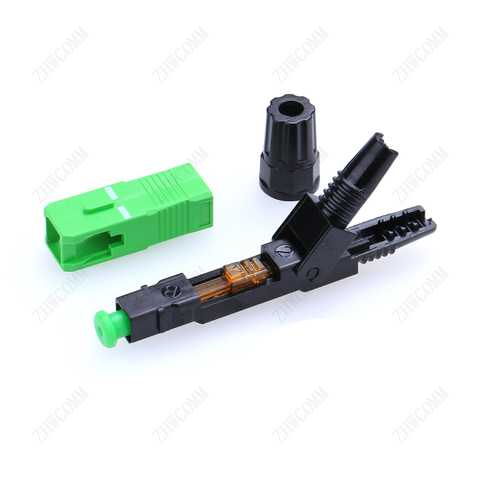 ZHWCOMM 100pcs High Quality SC APC Single Mode  Fiber Optic Quick Fast Connector FTTH Cold Connector Free shipping ► Photo 1/4